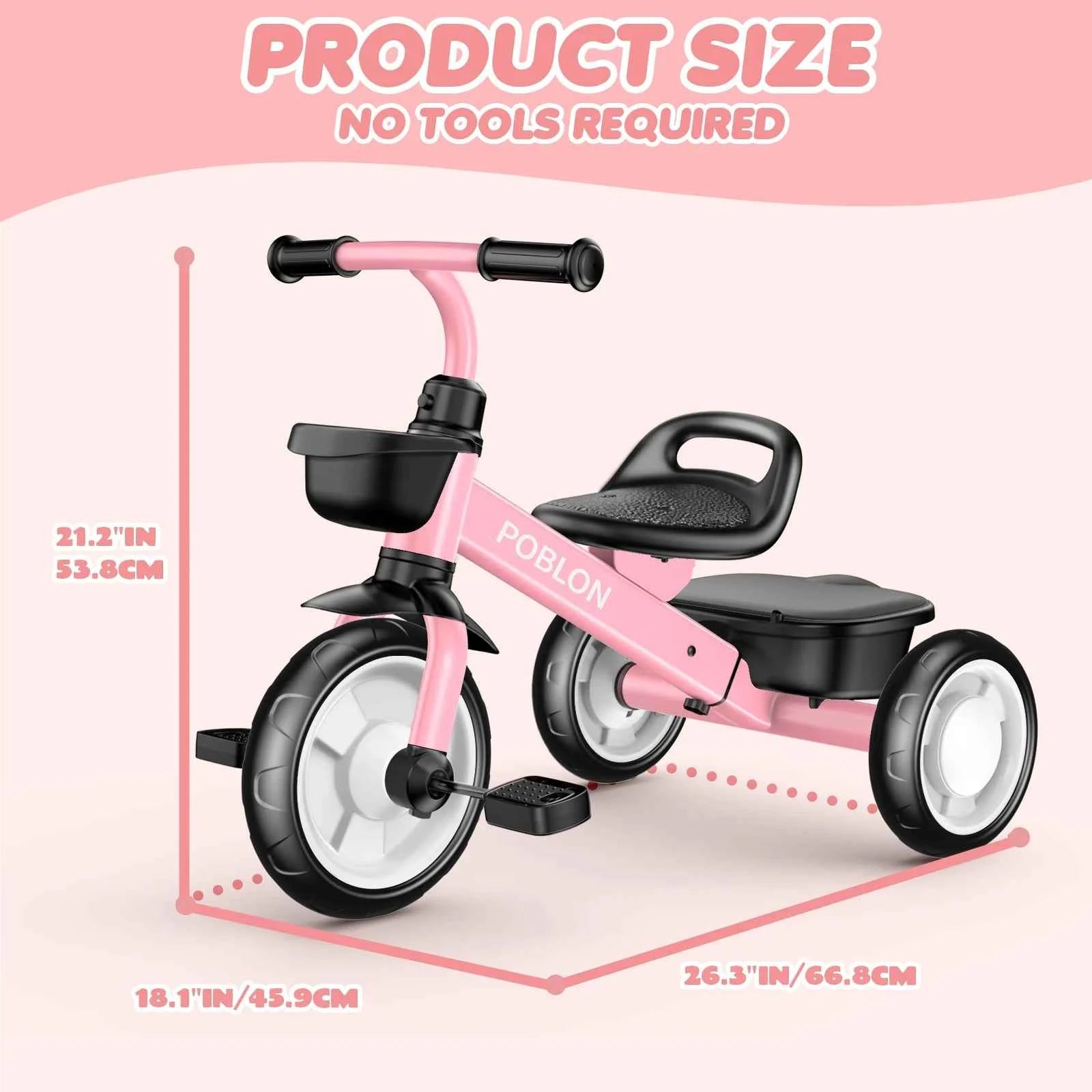 Bicicleta Equilibrio 3 Ruedas Sin Pedales 3-5 Años - Triciclo Andador Niños Regalo