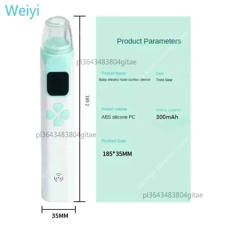 Aspirador Nasal Eléctrico Bebé 3 en 1 Silencioso - Limpiador Congestión Recién Nacidos