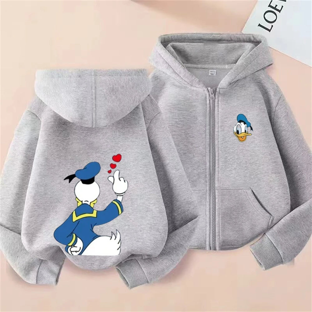 Sudadera Capucha Mickey Mouse Donald Duck Niños 3-12 Años - Hoodie Cremallera Disney