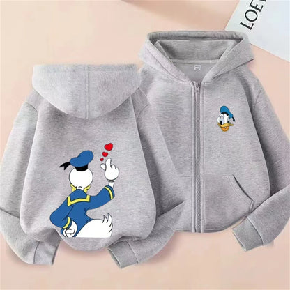 Sudadera Capucha Mickey Mouse Donald Duck Niños 3-12 Años - Hoodie Cremallera Disney