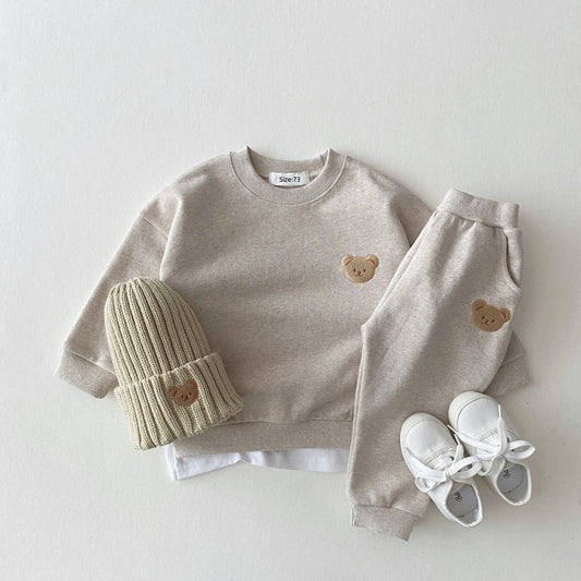 Conjunto Ropa Bebé Niño Niña Otoño - Sudadera Oso Deportivo + Pantalón 2 Piezas - Huellitas de Vida