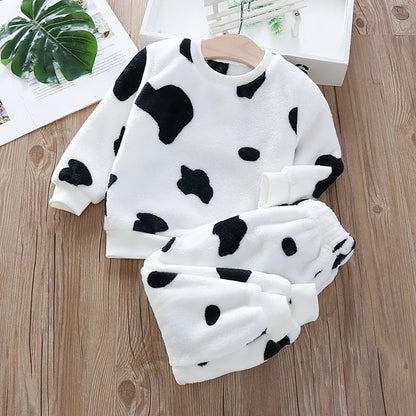 Pijama Franela Bebé Conjunto - Terciopelo Coral Cálido Dibujos Animados 2 Piezas - Huellitas de Vida