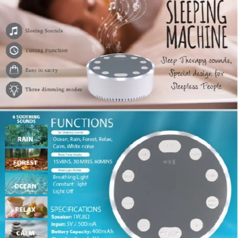 Máquina Ruido Blanco Bebé Lámpara Respiración