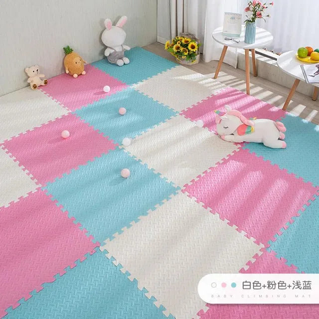 Alfombra Puzzle Foam Bebé 16pcs - Tapete Juegos Suave Entrelazado 30x30cm Área Segura - Huellitas de Vida