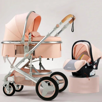 Cochecito Bebé 3 en 1 - Sistema Viaje Multifuncional Recién Nacido Silla Coche Capazo - Huellitas de Vida