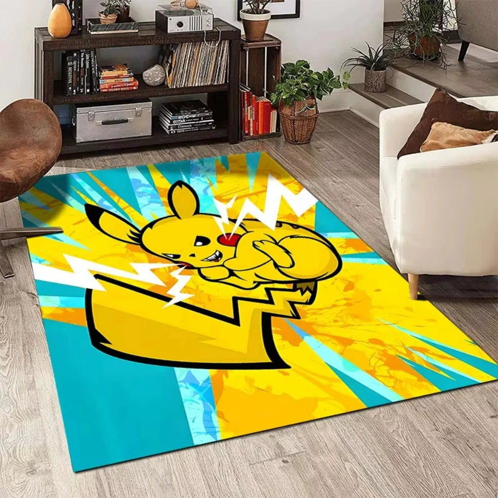 Alfombra Pokémon Pokeball 40x60cm - Tapete Niños Pikachu Habitación Sala Juegos Decoración - Huellitas de Vida