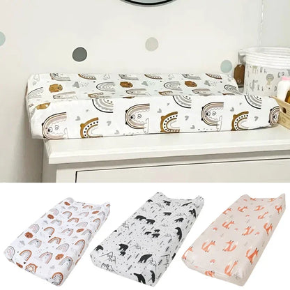 Funda Cambiador Bebé Reutilizable - Sábana Suave Material Minky Transpirable Diseño Impreso - Huellitas de Vida