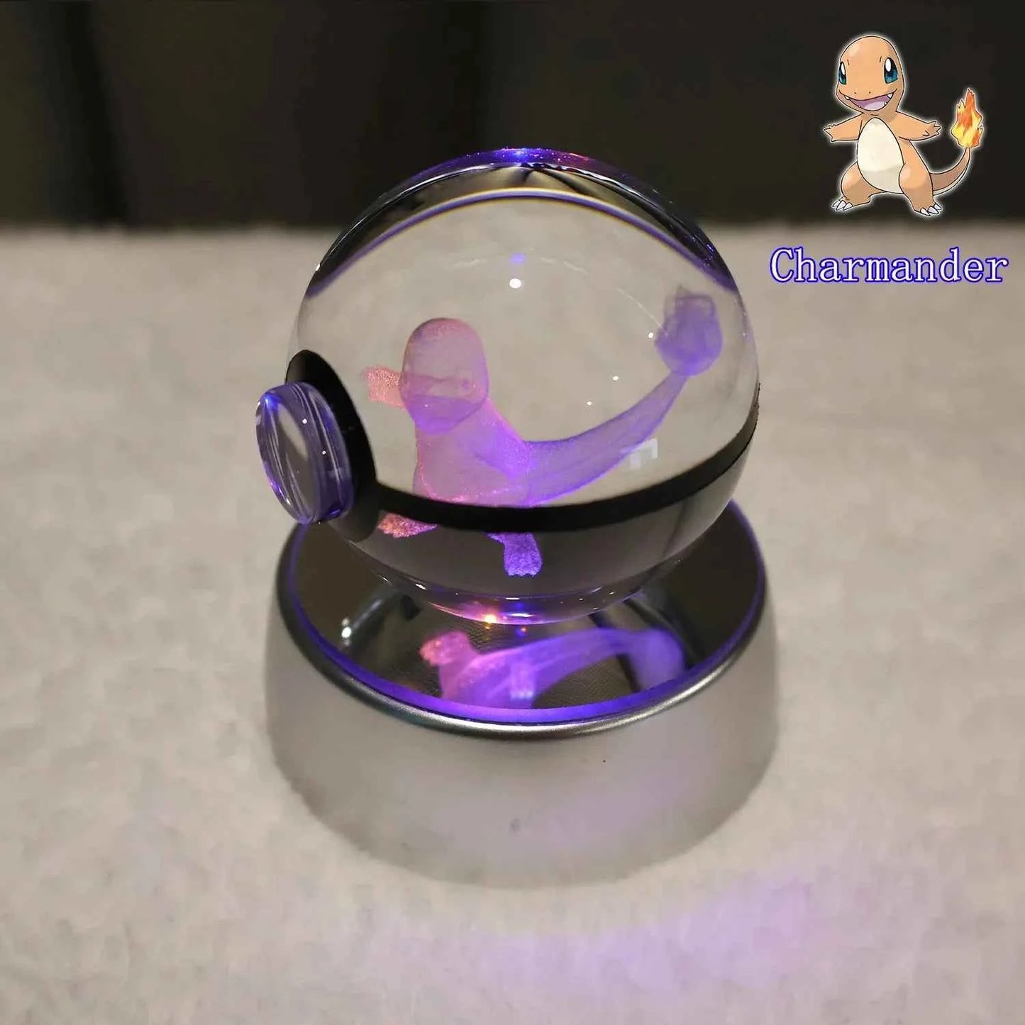 Bola Cristal 3D Pokémon Umbreon con Lámpara - Figura Cristal Pokeball Regalo Niños