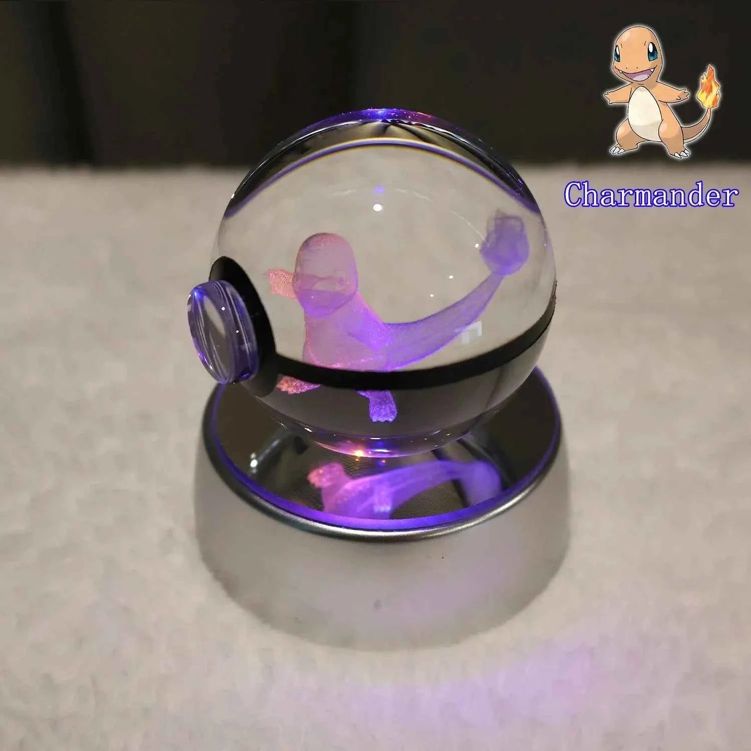 Bola Cristal 3D Pokémon Umbreon con Lámpara - Figura Cristal Pokeball Regalo Niños