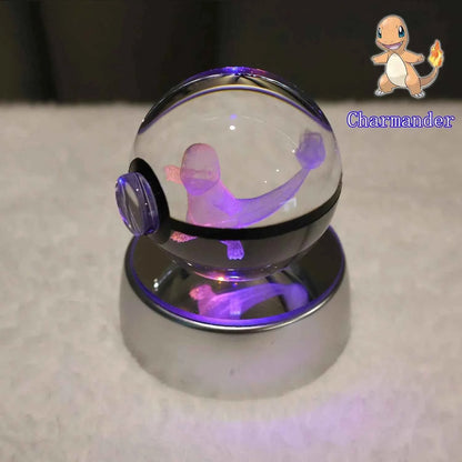 Bola Cristal 3D Pokémon Umbreon con Lámpara - Figura Cristal Pokeball Regalo Niños