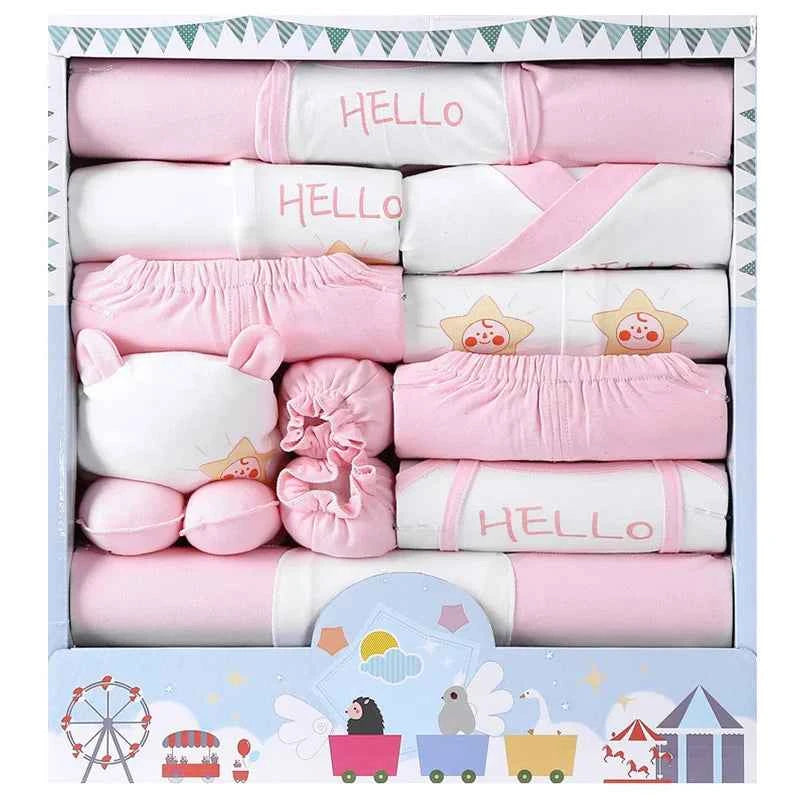 Gift box 18piece/lot Newborn Baby Clothes For Girls Boys Sets 100% Cotton Infant Spring Autumn Soft Boy Clothing New born Hat