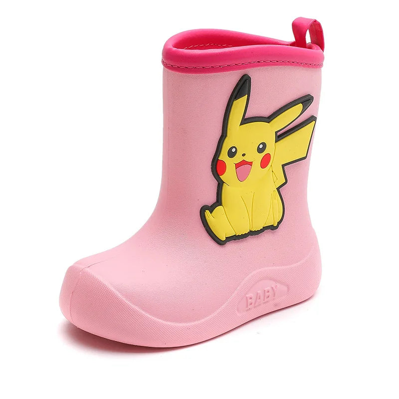 Botas Lluvia Pokémon Pikachu Niños - Calzado Impermeable Infantil Goma Antideslizante - Huellitas de Vida