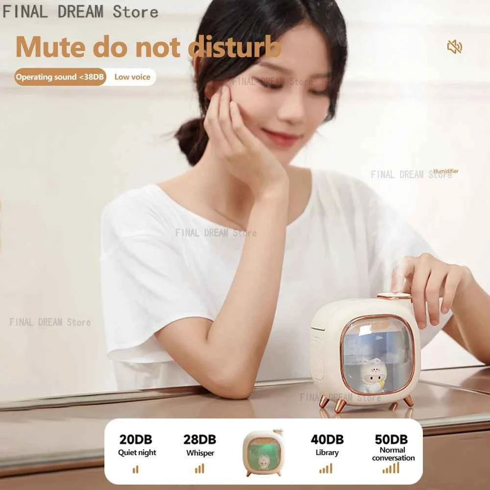 Humidificador Ultrasónico Bebé 500ml Muñeco Dibujos - Difusor Aromas Luz Nocturna USB