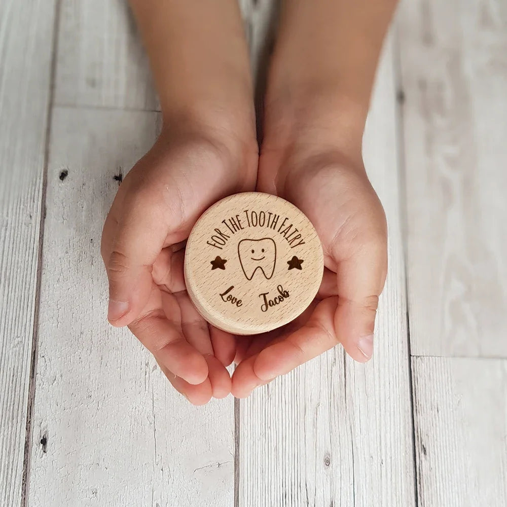 Caja Personalizada Ratoncito Pérez Madera - Caja Dientes Leche Nombre Personalizable Regalo Niños - Huellitas de Vida