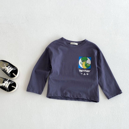 Camiseta Algodón Bebé Otoño - Top Manga Larga Cuello Redondo Casual Niños Niñas Única - Huellitas de Vida