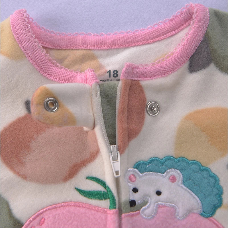 Pijama Invierno Bebé 9-24 Meses - Pelele Animal Forro Polar Cremallera Niño Niña Cálido - Huellitas de Vida