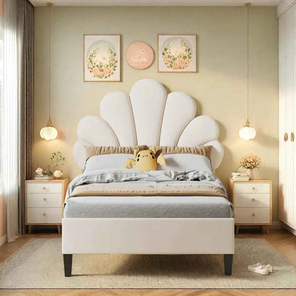 Cama Infantil Princesa 90x200 Acolchada Altura Ajustable - Cabecero Corona LED