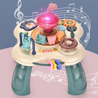 Mesa Actividades Musical Bebé - Centro Juegos Educativo Sonidos Luces Desarrollo Habilidades - Huellitas de Vida