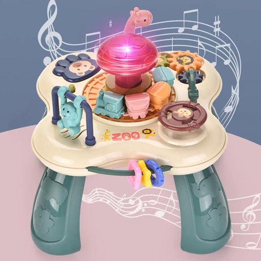 Mesa Actividades Musical Bebé - Centro Juegos Educativo Sonidos Luces Desarrollo Habilidades - Huellitas de Vida