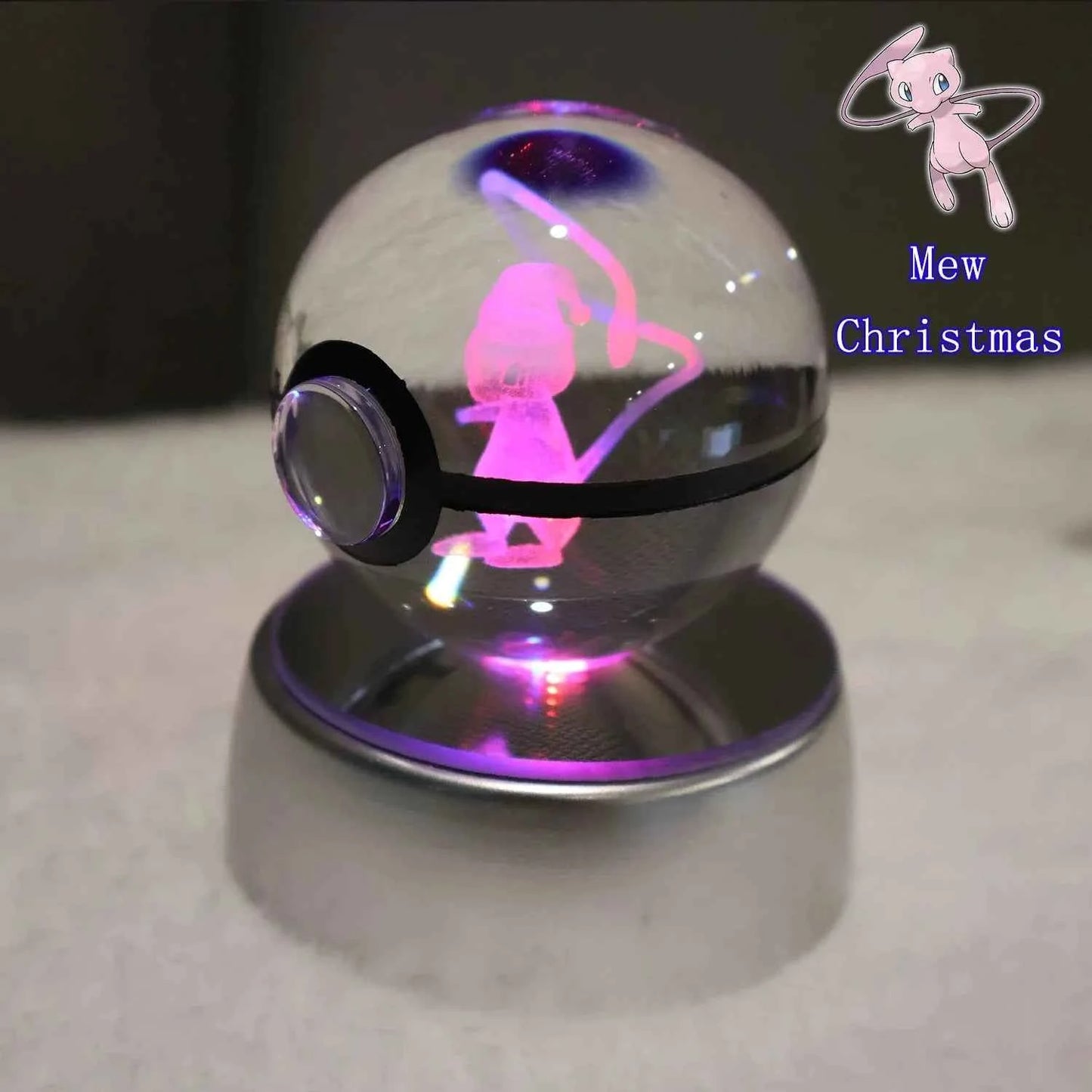 Bola Cristal 3D Pokémon Umbreon con Lámpara - Figura Cristal Pokeball Regalo Niños