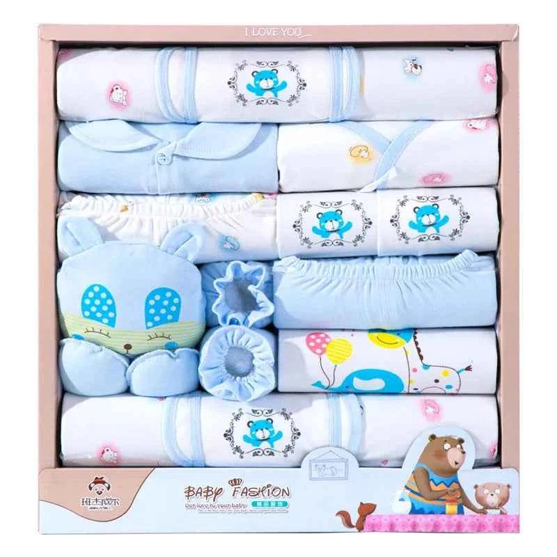 Gift box 18piece/lot Newborn Baby Clothes For Girls Boys Sets 100% Cotton Infant Spring Autumn Soft Boy Clothing New born Hat