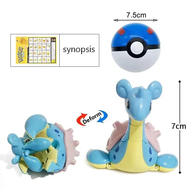 Figura Pokémon Transformable Pokeball - Pikachu Mewtwo Gyarados Deformación Niños