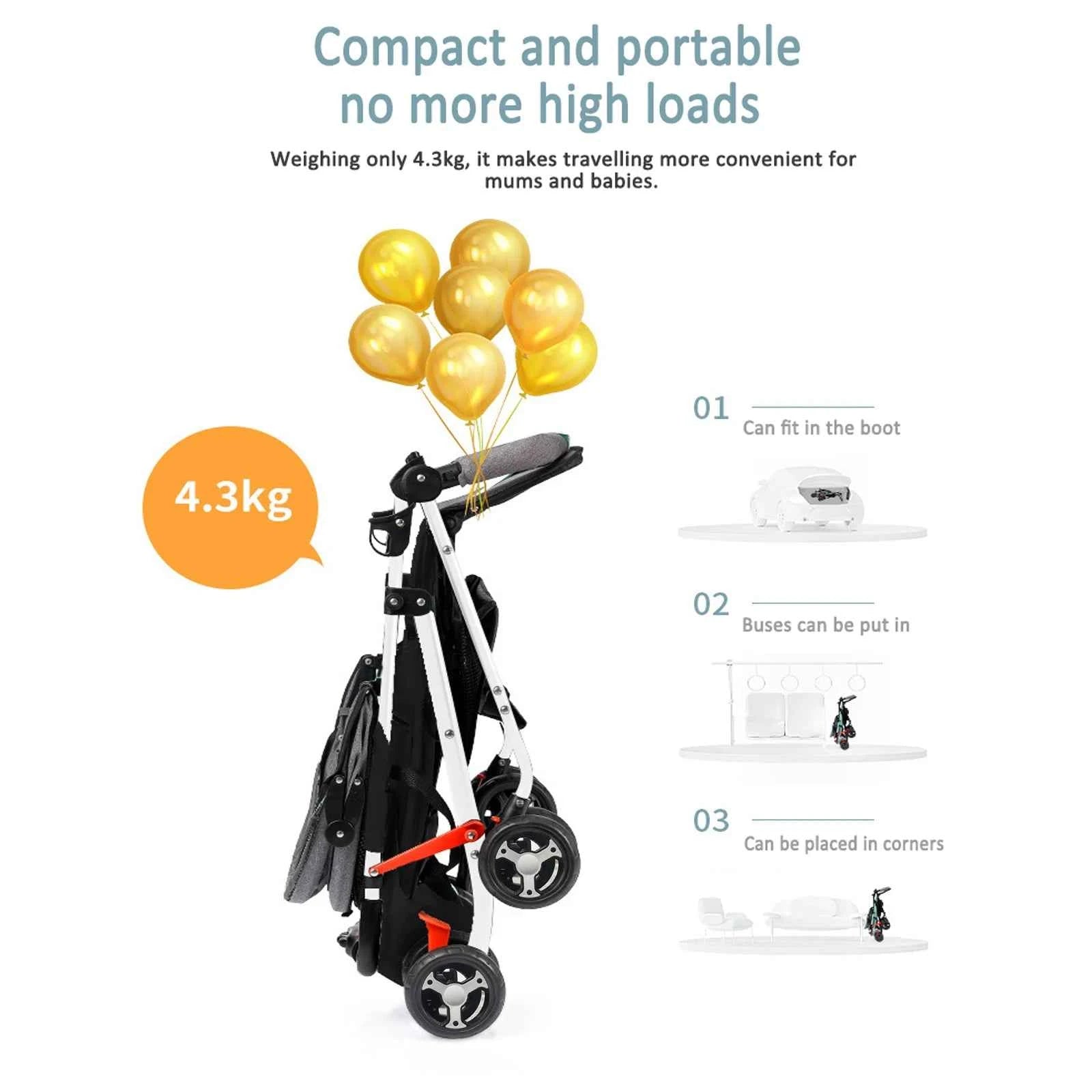 Lightweight stroller Baby carriage baby pram Multi-function Children Light Stroller stroller for luxury baby folding car