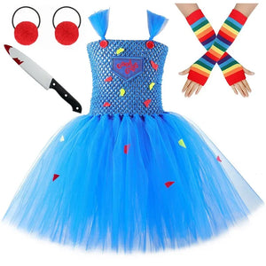 Disfraz Chucky Niña Halloween - Vestido Tutú Muñeca Terror Conjunto Completo - Huellitas de Vida