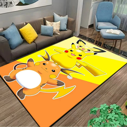 Alfombra Pikachu Pokémon 120x160cm - Tapete Antideslizante Habitación Niños Sala Juegos Anime - Huellitas de Vida