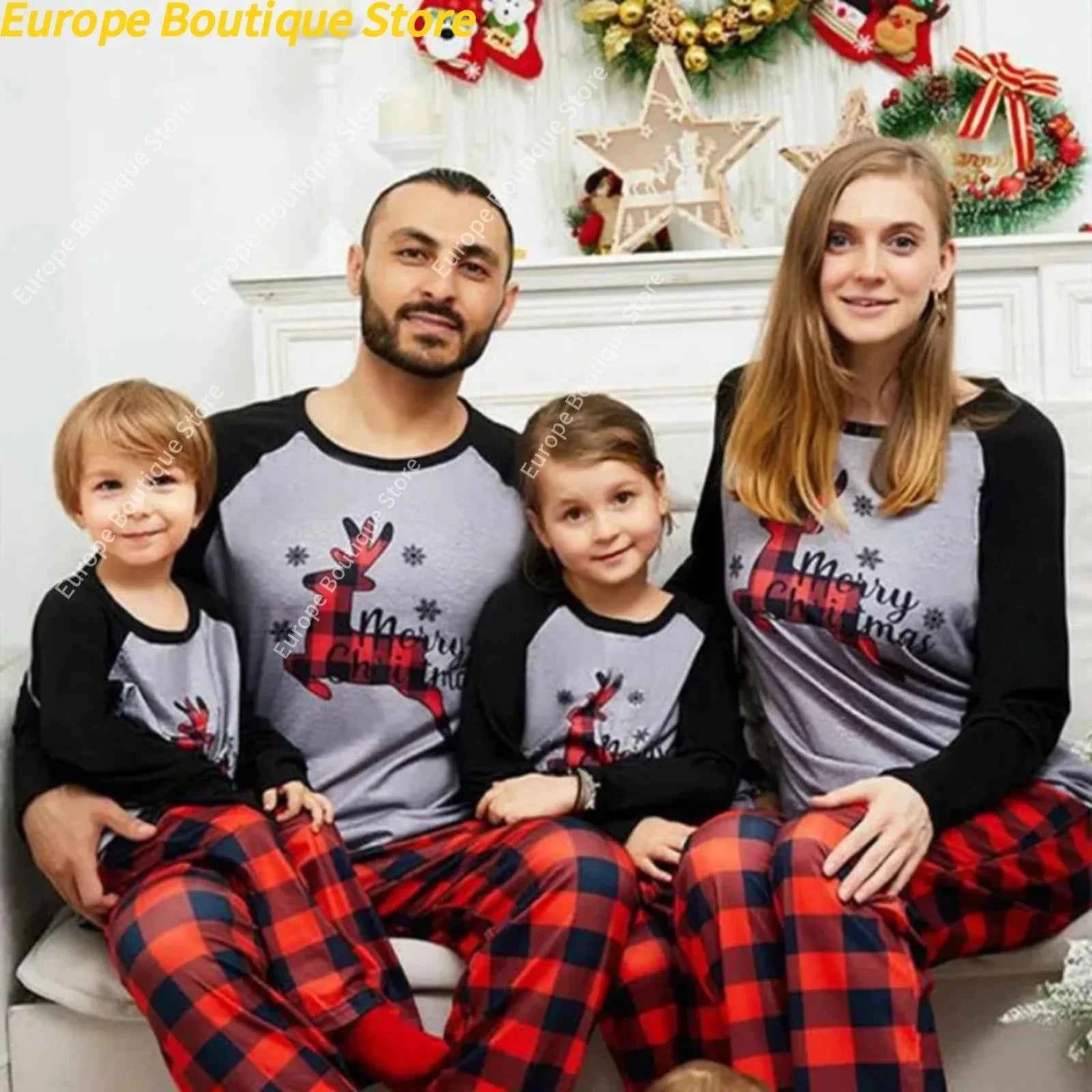 Pijama Navidad Familiar 2 Piezas - Conjunto Mamá Papá Niños Loungewear Navideño