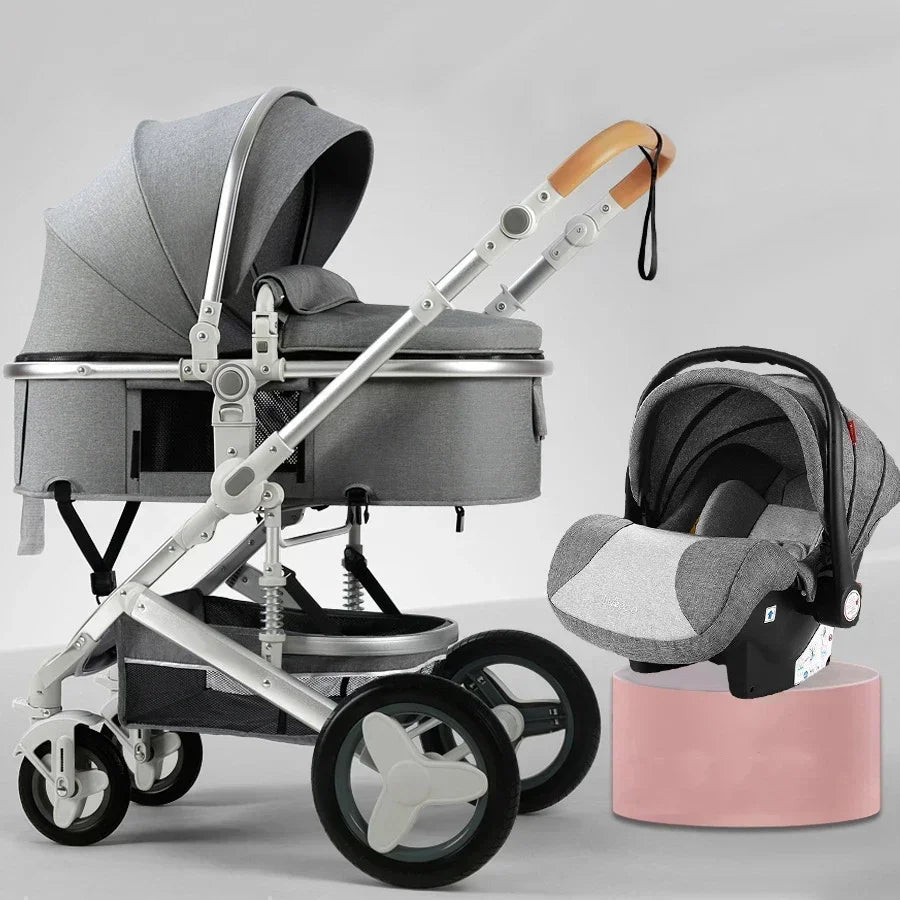 Cochecito Bebé 3 en 1 - Sistema Viaje Multifuncional Recién Nacido Silla Coche Capazo - Huellitas de Vida