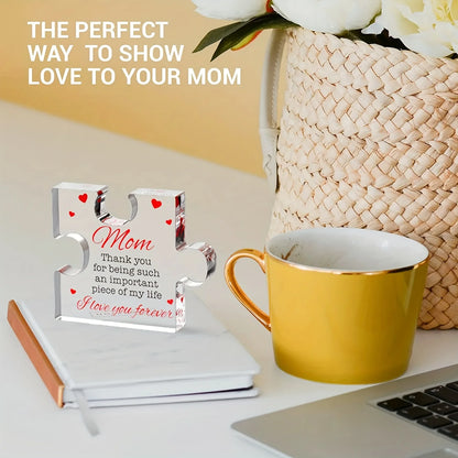Bloque Acrílico Grabado Regalo Mamá - Puzzle Decorativo Personalizado Día de la Madre - Huellitas de Vida