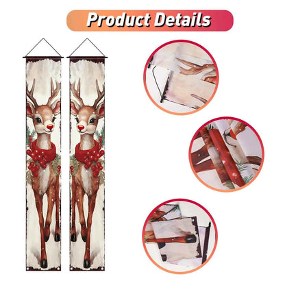 Banner Colgante Puerta Navidad Merry Christmas - Decoración Entrada 2025 Año Nuevo 2026