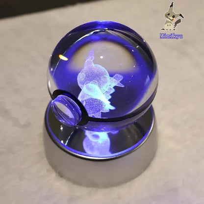Bola Cristal 3D Pokémon Umbreon con Lámpara - Figura Cristal Pokeball Regalo Niños