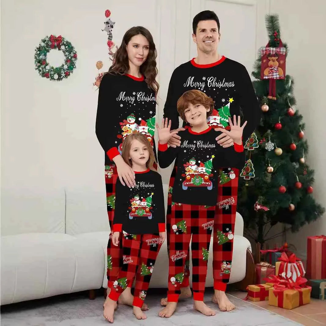 Pijama Navidad Familiar Verde Algodón - Conjunto Mamá Niños Bebé Perro 2025