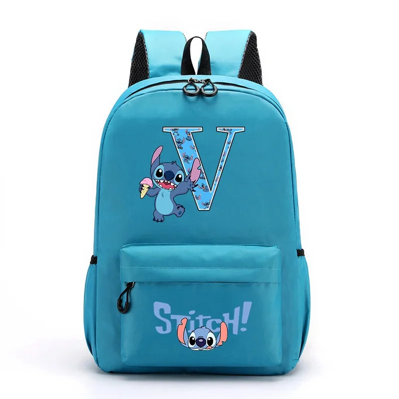 Mochila Disney Stitch para Niños - Letras A-Z Escolar Ligera y Adorable - Huellitas de Vida