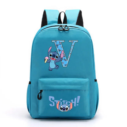 Mochila Disney Stitch para Niños - Letras A-Z Escolar Ligera y Adorable - Huellitas de Vida