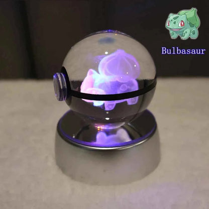 Bola Cristal 3D Pokémon Umbreon con Lámpara - Figura Cristal Pokeball Regalo Niños