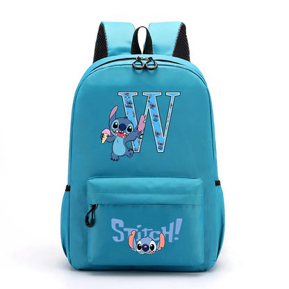 Mochila Disney Stitch para Niños - Letras A-Z Escolar Ligera y Adorable - Huellitas de Vida