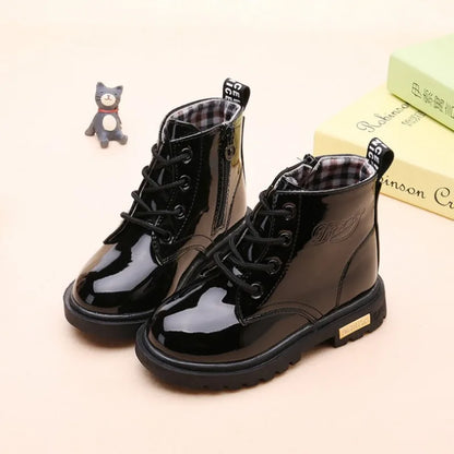 Botas Tobillo Niños Impermeables - Calzado PU Antideslizante Primavera Otoño Azul Moda - Huellitas de Vida