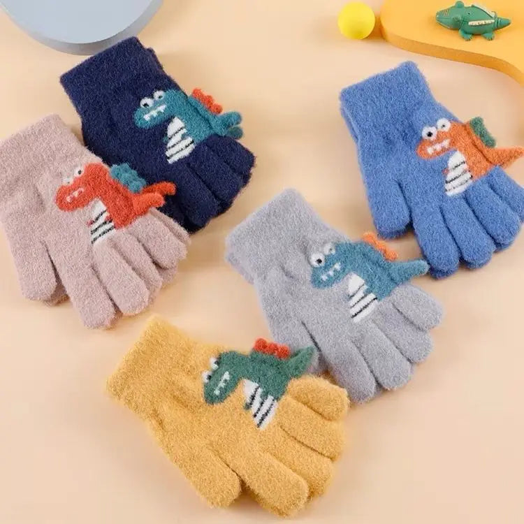 Guantes Invierno Niños 4-8 Años Dinosaurio