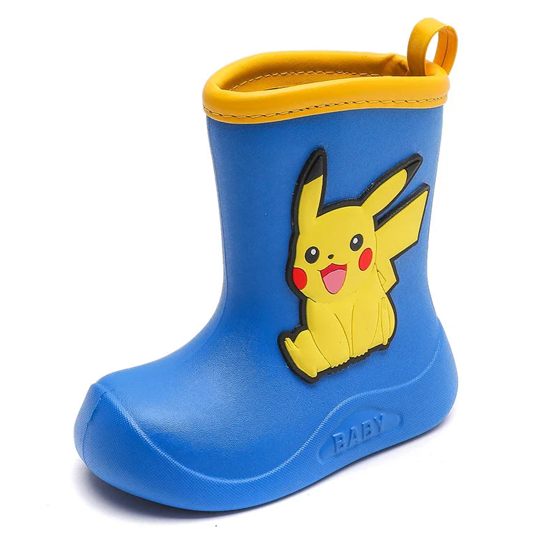 Botas Lluvia Pokémon Pikachu Niños - Calzado Impermeable Infantil Goma Antideslizante - Huellitas de Vida