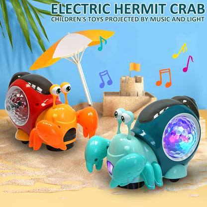 Cangrejo Musical Bebé Gateo 0-12 Meses - Juguete Interactivo Luces Sonidos Estimula Movimiento - Huellitas de Vida