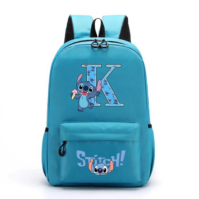 Mochila Disney Stitch para Niños - Letras A-Z Escolar Ligera y Adorable - Huellitas de Vida