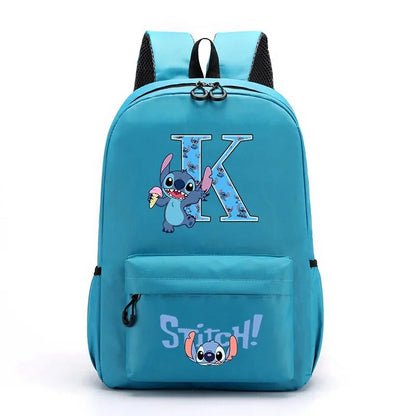 Mochila Disney Stitch para Niños - Letras A-Z Escolar Ligera y Adorable - Huellitas de Vida
