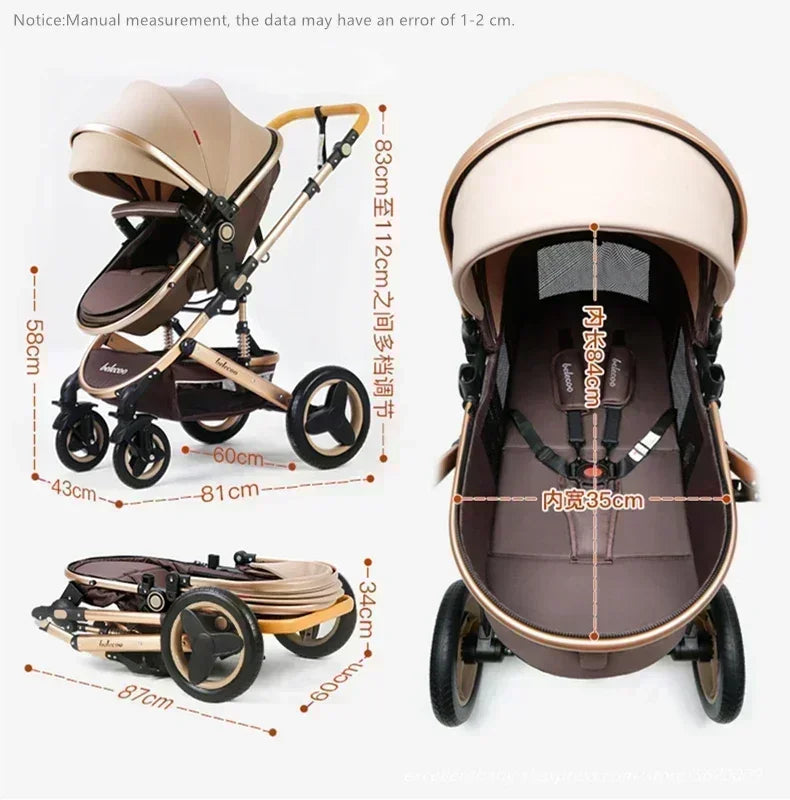 Cochecito Bebé 3 en 1 - Sistema Viaje Multifuncional Recién Nacido Silla Coche Capazo - Huellitas de Vida