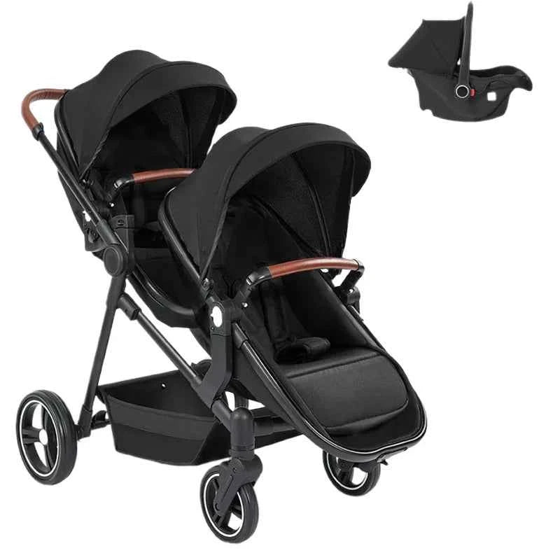 Cochecito Gemelar 3 en 1 Ultra Ligero 2 Sillas Coche - Plegable Multifuncional Gemelos