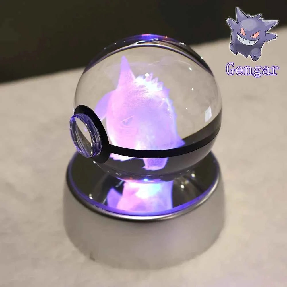 Bola Cristal 3D Pokémon Umbreon con Lámpara - Figura Cristal Pokeball Regalo Niños