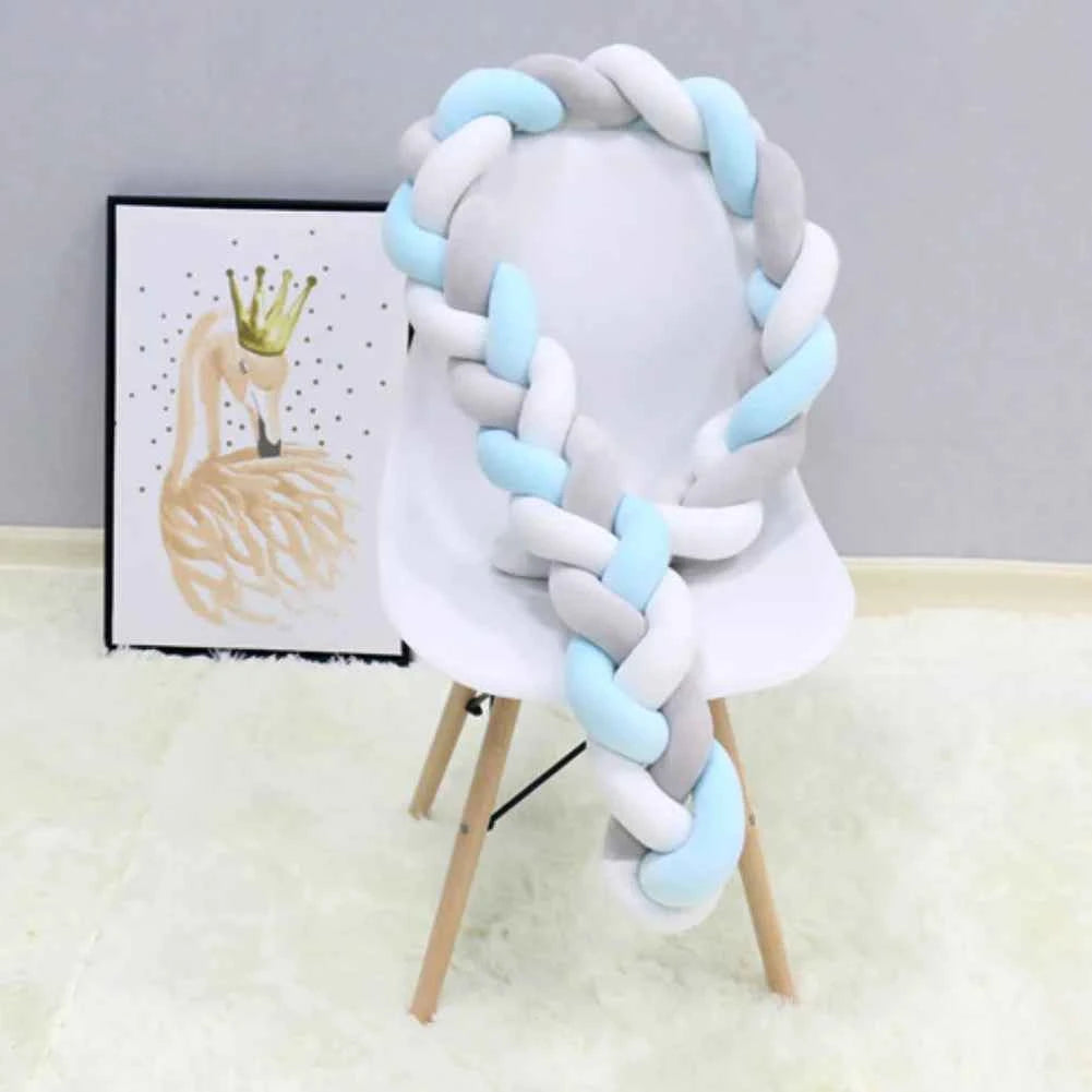 1M Baby Bumper Bed Braid Knot Pillow Cushion Bumper for Infant Bebe Crib Protector Cot Bumper Room Decor Baby Crib Protector