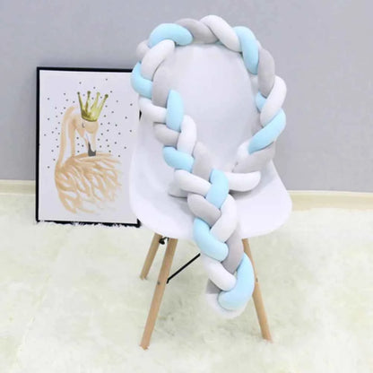 1M Baby Bumper Bed Braid Knot Pillow Cushion Bumper for Infant Bebe Crib Protector Cot Bumper Room Decor Baby Crib Protector